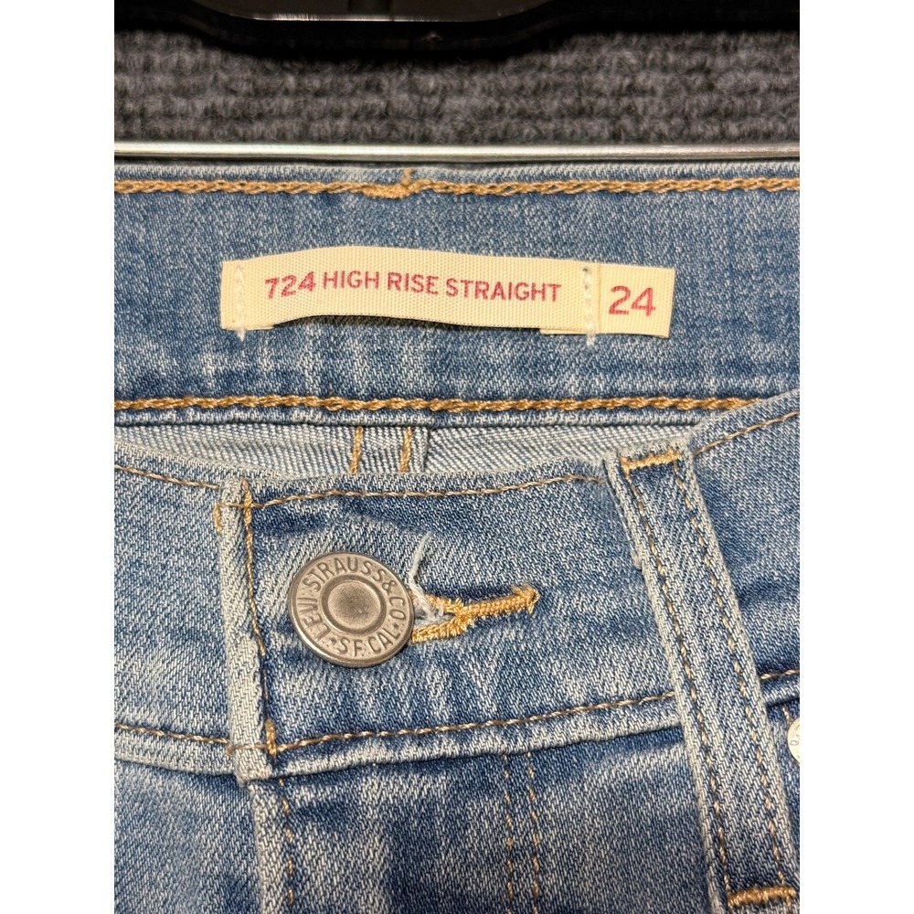 Levi 724 High Rise Straight Women 24 Blue Denim Jeans 18883-0159 - Picture 2 of 10